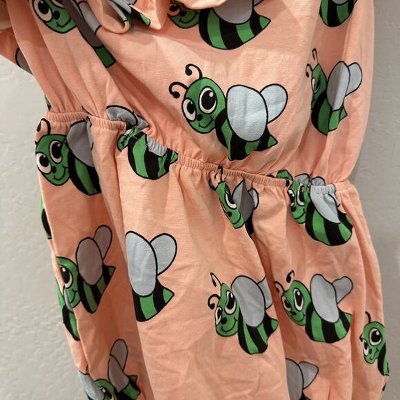 NWT Hugo Loves Tiki Peach Bees One Shoulder Romper - Picture 3 of 7